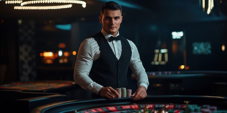 Meja roulette live dengan dealer profesional di studio birtoto